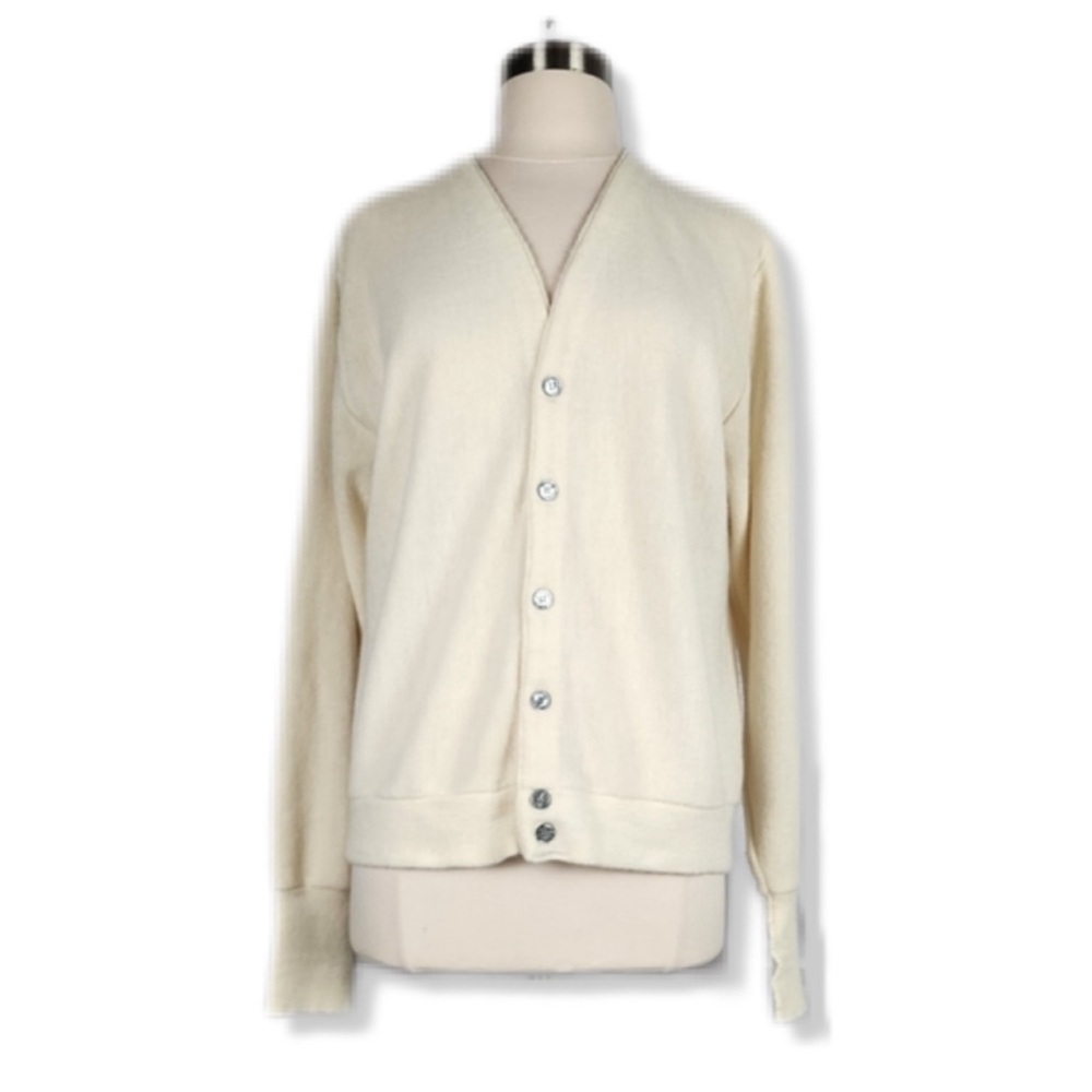 Vintage 80’s L.L. Bean Cream Dark Academia Preppy Button Up Cardigan Sweater M